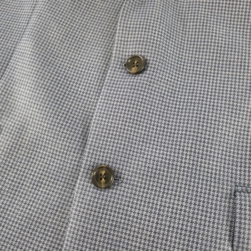 Ralph Lauren Vintage Men’s Wool Silk Sport Coat 46L Blue Houndstooth Blazer